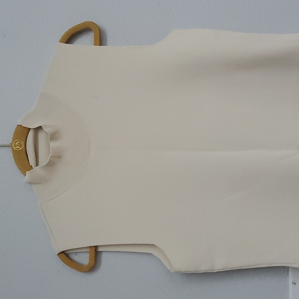 House of Harlow 1960 cream bodycon turtleneck sleeveless dress - Picture 2 of 8